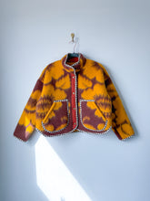 Load image into Gallery viewer, One-of-a-Kind: Brown and Canary Ukrainian Blanket Flora Jacket (S)
