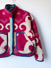 Load image into Gallery viewer, One-of-a-Kind: Fuchsia Floral Ukrainian Blanket Flora Jacket (S)
