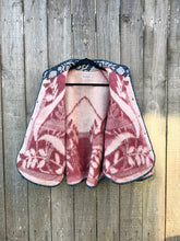 Load image into Gallery viewer, One-of-a-Kind: Cranberry Leaves Ukrainian Blanket Flora Jacket (L)

