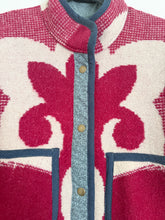 Load image into Gallery viewer, One-of-a-Kind: Fuchsia Berry Ukrainian Blanket Flora Jacket (S)

