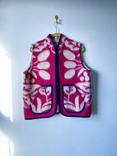 Load image into Gallery viewer, One-of-a-Kind: Ukrainian Fuchsia Berry Wool Blanket Vest (L/XL)
