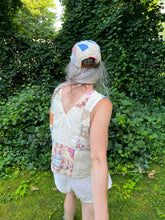 Load image into Gallery viewer, One-of-a-Kind: Feedsack Floral Shoofly Turnaround Tank (M)
