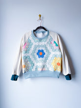 Load image into Gallery viewer, One-of-a-Kind: Grandmother's Flower Garden Raglan Pullover (M)
