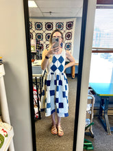 Load image into Gallery viewer, One-of-a-Kind: Indigo Nine Patch Turnaround Dress (S)
