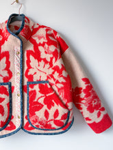 Load image into Gallery viewer, One-of-a-Kind: Cherry Floral Ukrainian Blanket Flora Jacket (S)
