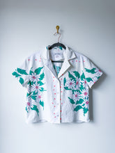 Load image into Gallery viewer, One-of-a-Kind: White Floral Vintage Tablecloth Shaftsbury Shirt (M)

