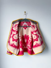 Load image into Gallery viewer, One-of-a-Kind: Fuchsia Floral Ukrainian Wool Blanket Flora Jacket (M)
