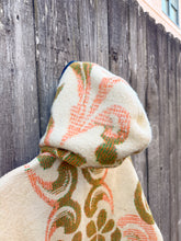Load image into Gallery viewer, One-of-a-Kind: Orange and Green Floral Ukrainian Blanket Hooded Flora Jacket (L)

