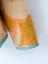 Load image into Gallery viewer, One-of-a-Kind: Tan/Orange/Green Ukrainian Blanket Flora Jacket (L)
