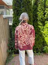 Load image into Gallery viewer, One-of-a-Kind: Toasted Burgundy Floral Ukrainian Blanket Flora Jacket (M)

