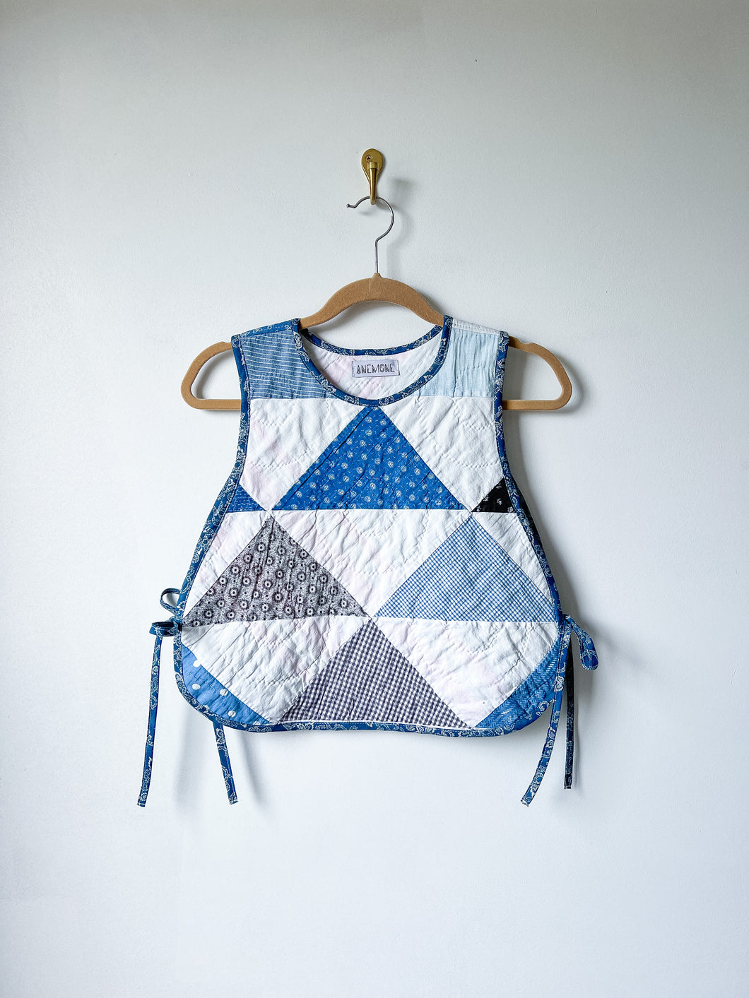 One-of-a-Kind: Half Square Triangle Side Tie Vest #1