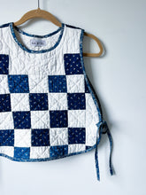 Load image into Gallery viewer, One-of-a-Kind: Indigo Irish Chain Side Tie Vest
