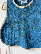 Load image into Gallery viewer, One-of-a-Kind: Indigo Overdyed Feathered Star Side Tie Vest

