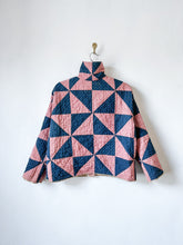 Load image into Gallery viewer, One-of-a-Kind: 1800s Indigo Pinwheel Cropped Chore Coat
