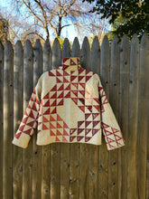 Load image into Gallery viewer, One-of-a-Kind: Ocean Waves Cropped Chore Coat (XS)
